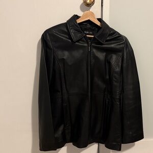 Style & Co. Women's Sleek Black Leather Jacket